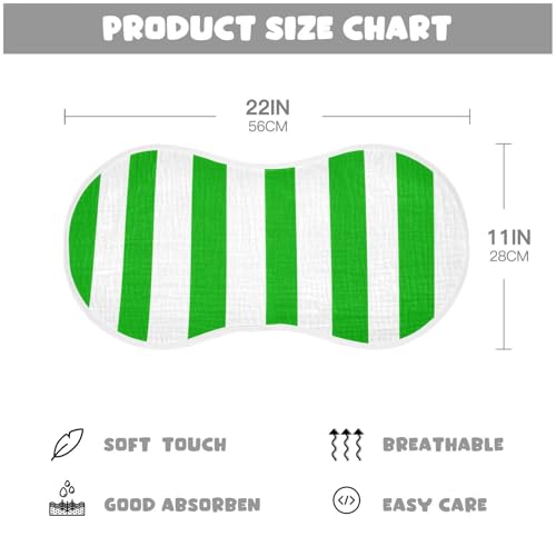 Kigai White Green Stripes Baby Burp Cloths Extra Soft and Absorbent Burping Rags Cotton Burping Clothes Baby Washcloths for Newborn Boys Girls - 1 Pack4
