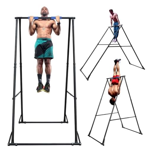KHANH TRINH TOES DON'T TOUCH GROUND Foldable Free Standing PullUp Bar Stand Sturdy PowerTower Workout Station For Home Gym Strength Training Adjustable Fitness Equipment Multifunctional Exercise Rack
