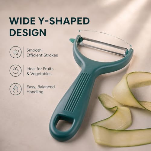 Image of Heff Peeler for Vegetables and Fruits with Potato Eye Remover, Teal