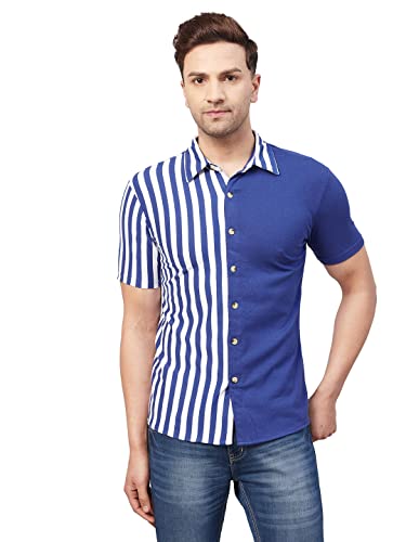 Image of GRITSTONES Men Stripe Cotton Blend Shirts