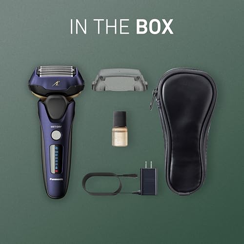 Panasonic ARC5 Electric Razor for Men, 5-Blade Wet Dry Electric Shaver | Electric razor for face grooming featuring a 5-blade foil shaver and pop-up trimmer for Wet/Dry use, Navy, ES-ALV6HA - image 9