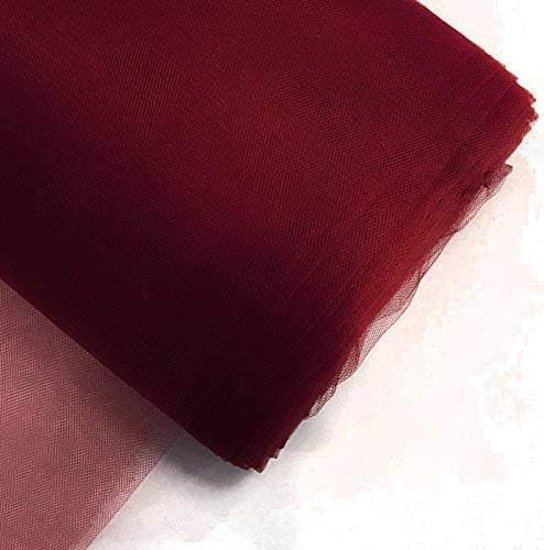 108" by 50 Yards Fabric Tulle Bolt for Wedding and Decoration(50 Yard, Burgundy)