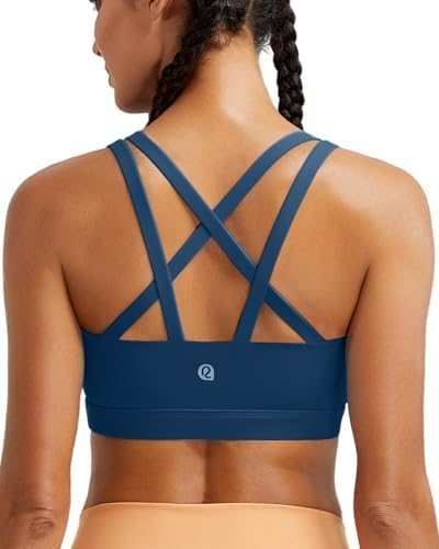 RUNNING GIRL Sports Bras for Women,Molded Cup Strappy Running High Support Sports Bras Workout Yoga Bra