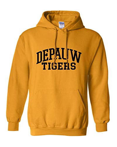 CreateMyTee | DePauw Tigers Black Ink Hooded Sweatshirt |