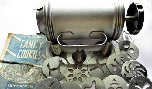 Mirro Handled Cookie Cooky Press w/ 12 Designs, 3 Decorating Tips and Recipe Booklet