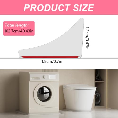 Image of HASTHIP 39Inch /1m Water Stopper with Glue - Sink Splash Guard in Kitchen Water Dam Barrier Strip Shower Silicone Bendable Water Stopper for Kitchen Sink, Transparent
