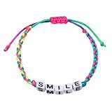 Xmiral Bracelet Main Bénédiction Positive Tricoté Encourager Lettre Mots D'énergie L-ucky Bracelet Bracelets Inoxydable Anneaux