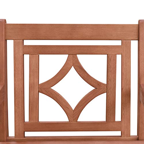 Vifah V1832 Malibu Outdoor Patio Diamond Eucalyptus Dining Armchair #TOP5