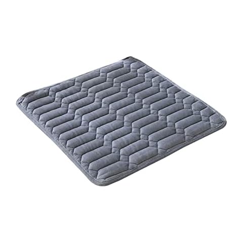 JLWM Chair Pad Velvet Quilted, Seat Cushion Solid Color Geometry Seat Pad Chair Cushion With Ties For Dining Chair Four Seasons Not-slip-gray-50x50cm Cover