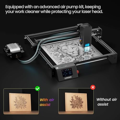 Image of Longer Ray5 20W Laser Engraver with Air Assist Kit 3-in-1 Rotary Roller Kit DIY CNC Laser Cutter Tool for Metal Glass Wood,Engraving Area 400 * 365mm