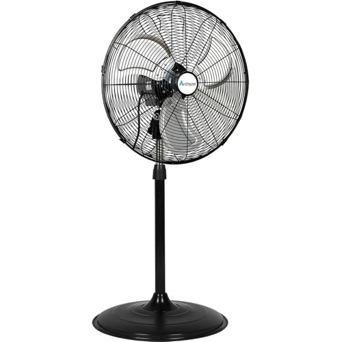 ACHAZEL 20' High Velocity Pedestal Fan, 3-Speed 5200 CFM, Oscillating Standing Fan with Aluminum...