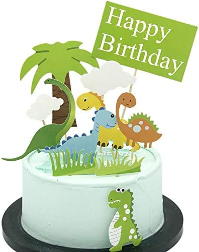 DIY Happy Birthday Dinosaurs Birthday Cake Decoration Set For Kids Party Decoration Cute Dino Clouds Tree Props