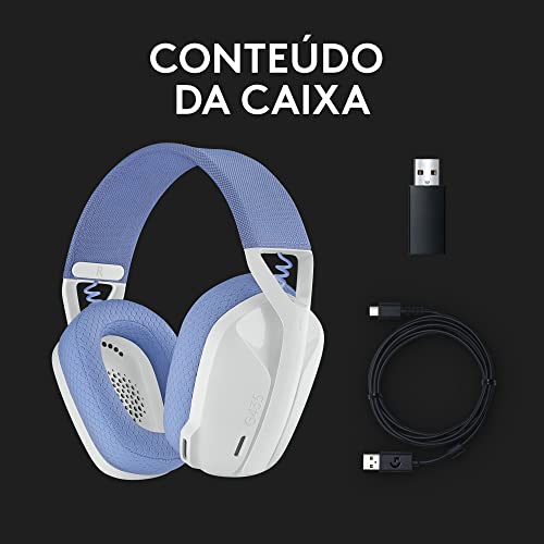 Headset Gamer Sem Fio Logitech G435 LIGHTSPEED, Conexão USB e Bluetooth, Design Leve e Confortável,