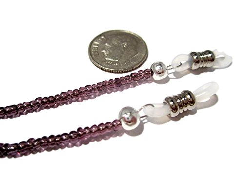 Atlanyards Pretty Plum Purple Seed Bead Eyeglass Holder Purple Beaded Eyeglass Chain #TOP4