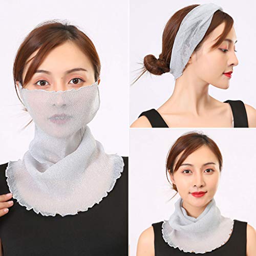 KESYOO 2pcs Thin Sun Protection Face Neck Veil Multi-function Neck Scarf Summer Veil for Ladies Women Girls (Colorful)3