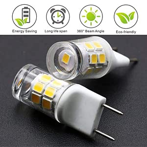 Adzok G8 Light Bulb, G8 Gy8.6 Bi-Pin Base Led, Not Dimmable T4 G8 Base Bi-Pin Xenon Jcd Type Led 120V 50W Halogen Replacement Bulb For Under Counter Kitchen Lighting (5-Pack) (Daylight White 6000K) #TOP3