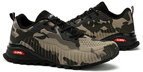 Ikunka Men's Fashion Sneakers Lightweight Breathable Walking Shoes Tennis Cross Training Shoe Non Slip Trail Running Shoes（Camouflage 11.5） #TOP5