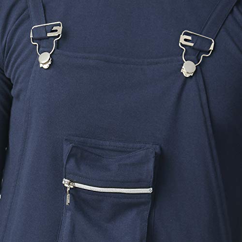 Image of Black Collection Solid Men Dungaree Style Full Sleeve T-Shirt