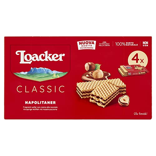 3 x Loacker Classic Cubos de avellana de chocolate, para galletas napolitanas, paquete múltiple (4 x 45 g)