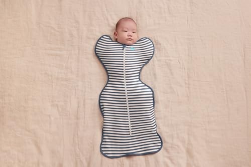 Image of Love To Dream Swaddle UP, Baby Sleep Sack, Self-Soothing Swaddles for Newborns, Improves Sleep, Snug Fit Helps Calm Startle Reflex, New Born Essentials for Baby, 5-8.5 lbs, Stripe Denim