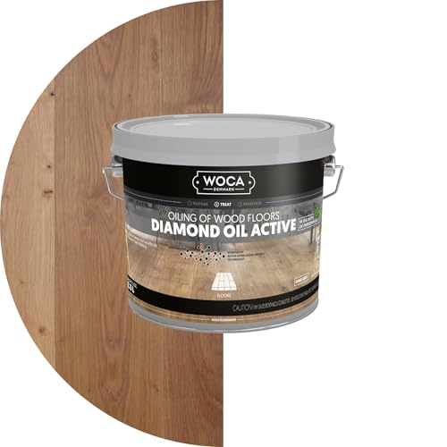 WOCA Denmark Diamond Oil Active (Sand Grey, 2.5L) – Durable, Plant-Based Wood Finish | Low VOC, Liquid-Resistant, Low Odor | Safe for All Wood Species, Including Exotic Woods | Indoor Use