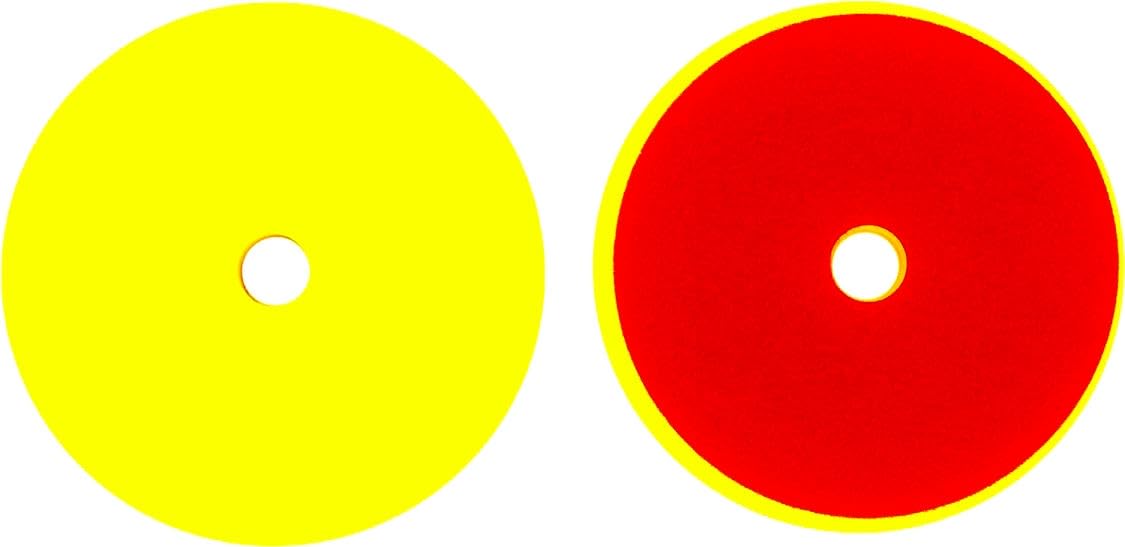 ALCLEAR 50145M Polishing Pad Car Polishing Sponges, Medium for Rupes Polishing Machine, Diameter: 145/128 x 25 mm, Yellow, Set of 2, Polishing Pad, Polishing Foam