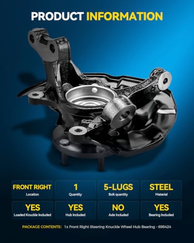 Image of PHILTOP Front Right Knuckle Wheel Hub Bearing for 2004-2006 Toyota Sienna