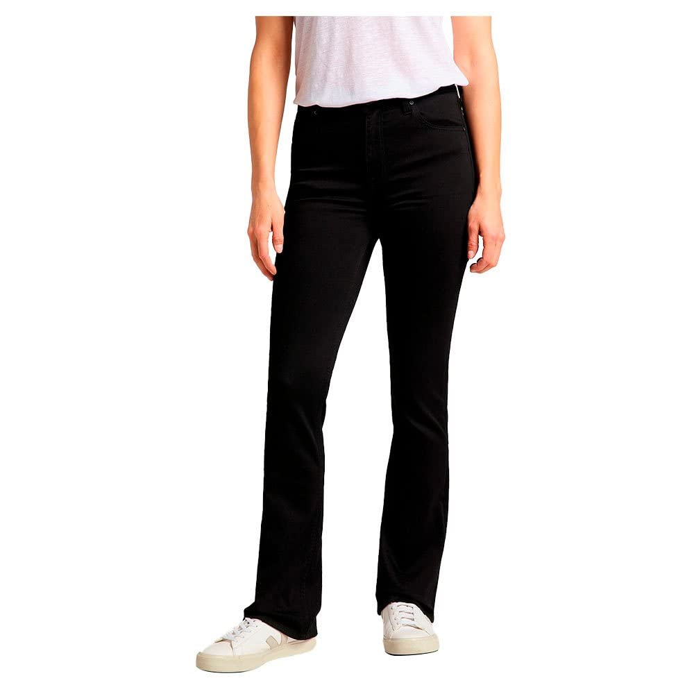 Lee Women's Breese Boot Jeans, Black Rinse, 33W / 33L