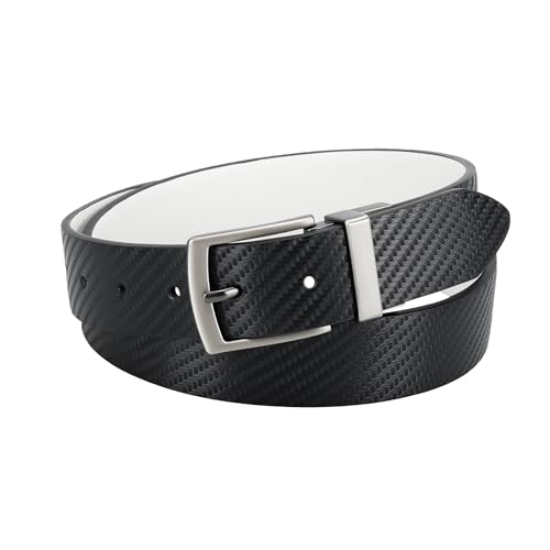 Haggar Men's 2-in-1 Reversible Leather Belt for Dress Pants, Jeans, Khakis-Classic, Textured, Casual, Sport2