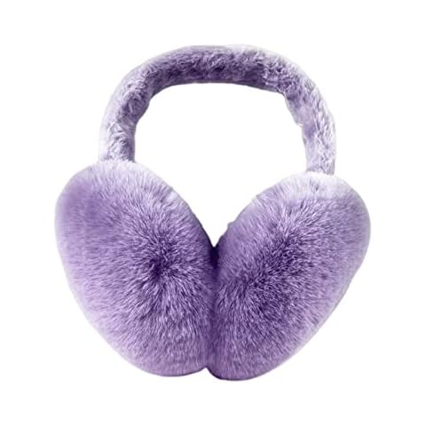 Tuelaly Ear Warmer Winter Plush Outdoor Ear Warmer Cold Resistant Solid Color Purple Cover