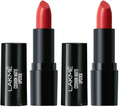 Image of Lakme Cushion Matte Lipstick, Red Blaze, 4.5 g (Pack of 2)