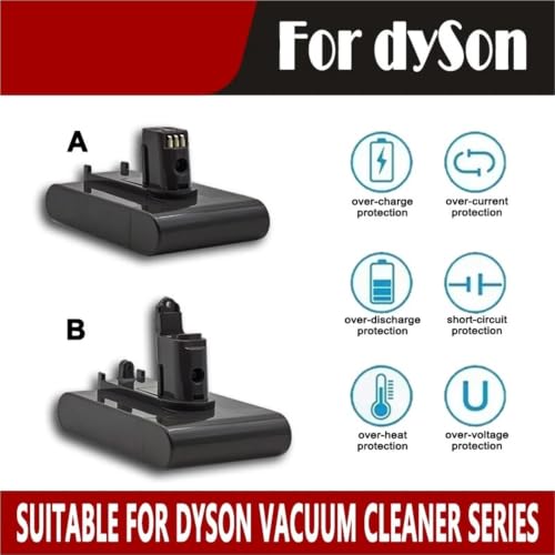 Batería compatible Dyson Tipo B de 22.2V recargable recambio de litio 9800mAh pack de 2 piezas 4