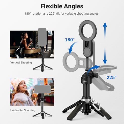 Trípode palo selfie magnético extensible con soporte MagSafe y remoto extraíble 5