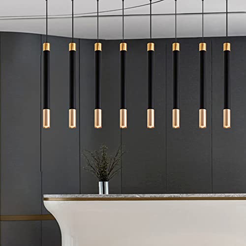 Lámpara colgante de aluminio con tubo largo para iluminar islas de cocina y comedores modernos 5
