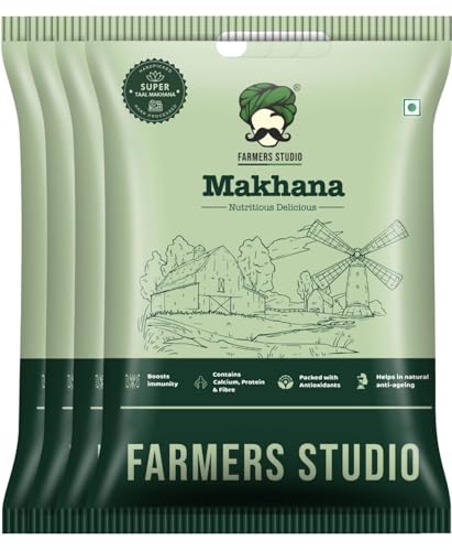 Image of Farmers Studio Premium Makhana 200g (Pack of 4) | Handpicked Jumbo Fox Nuts | Healthy Gluten-Free Snack | Protein-Rich Superfood