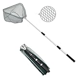 Mixyvic Kescher Angeln 150cm Teleskop Kescher mit Faltbare Fischernetz Mit Rutschfestem Griff，Leicht zu tragen käscher Outdoor Angelzubehör Langlebiges Kescher teich für Erwachsene und Kinder ﻿