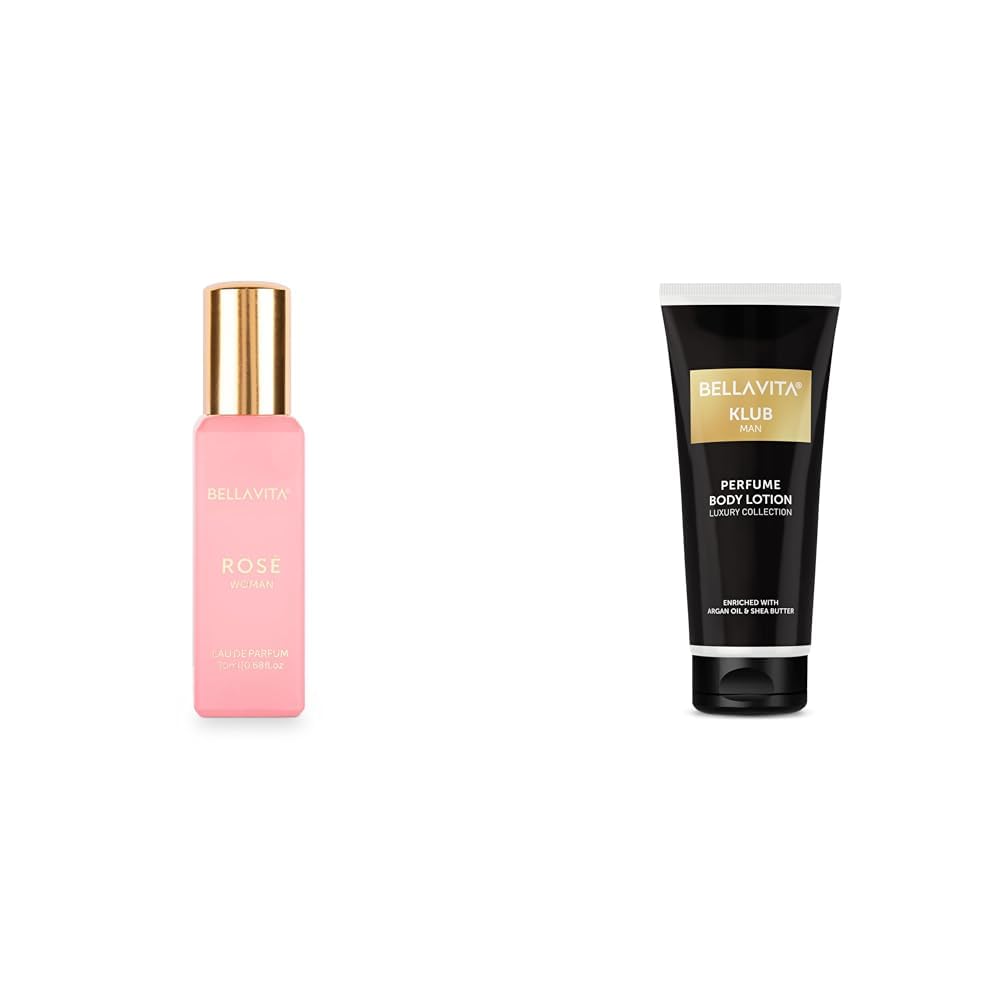Bella Vita Luxury Rose Spray Woman Eau De Parfum Klub Men's Body Perfume Lotion For Nourishing Hydrating Soft Supple Healthy Skin With Argan Oil And Shea Butter 200 Ml, 1 Count