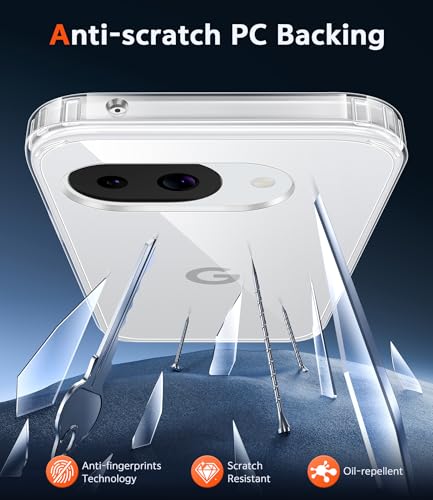 Image of FNTCASE for Google Pixel 10a Case: Clear with Screen Protector | Anti Yellowing Military Grade Drop Protection Cell Phone Cover, Rugged Shockproof Protective Bumper Transparent Cases