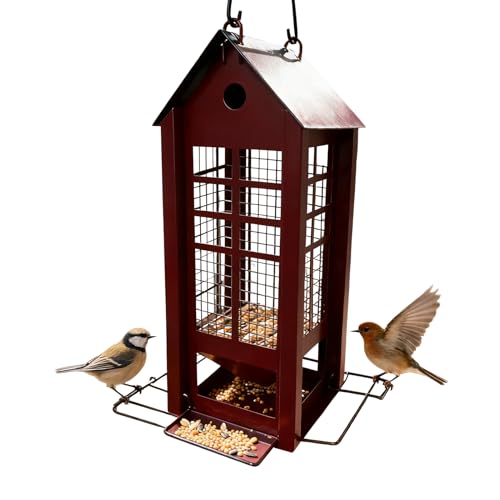 Mangeoire pour oiseaux en métal résistant extérieure style rétro
