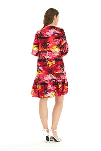 Image of Hawaii Hangover Family Matching Hawaiian Clothes, Sunset Red | Family matching Hawaiian outfits, Sunset Red, lightweight rayon, machine washable, tropical floral print, luaus, cruises