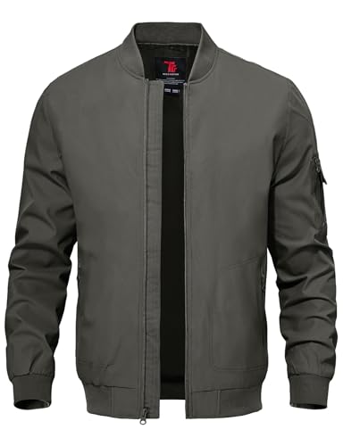 Image of TBMPOY Men's Windproof Bomber Jackets Lightweight Track Jackets Windbreaker Outdoor Golf Fashion Coat