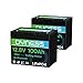 12V 100Ah LiFePO4 Lithium Battery(2 pack) with Bluetooth, Group 24,Max.1280Wh Energy, Built-in 100A BMS with Low-Temp Protection, Perfect for Trolling Motor RV,Boat, Solar System