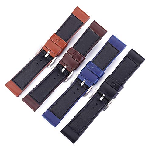 Correa de reloj de 18mm de cuero azul pulsera unisex con hebilla 6