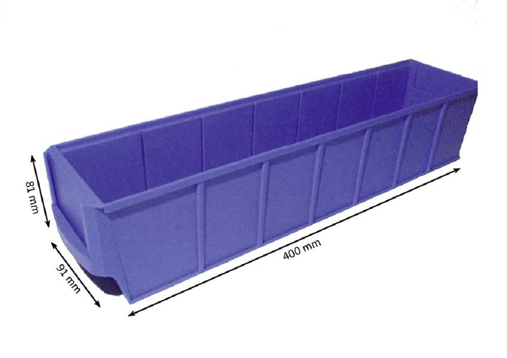 Industrieboxen 400x91x81mm blau Stapelboxen Lagerbehälter Schütte Regalkästen Lagerbox stapelbar Made in Germany 10 Stück
