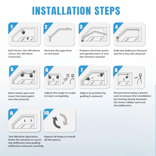 autozen Windabweiser Autofenster, Windabweiser für VW T4 Transporter Caravelle Camper