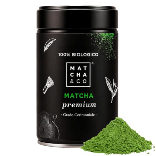 Tè Matcha Ceremoniale Premium 100% biologico di alta qualità, 80g. Tè verde in polvere dal Giappone. Tè Matcha biologico di qualità cerimoniale.
