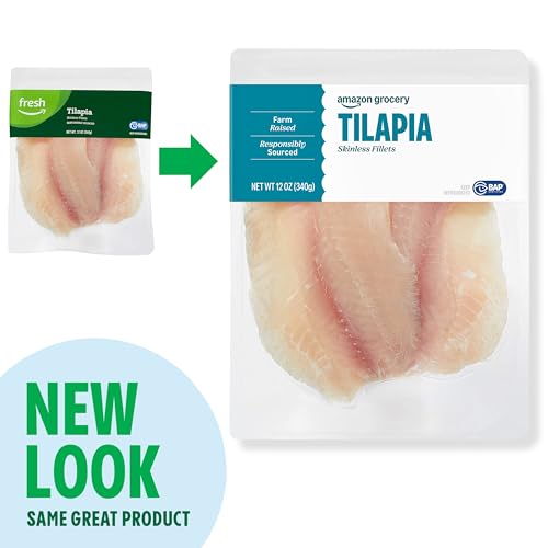 Amazon Grocery, Skinless Tilapia Fillets, 12 Oz (Previously Fresh Brand, Packaging May Vary)