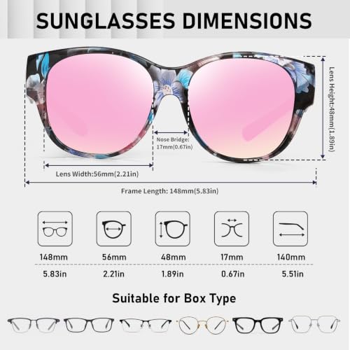 Image of HAOLOTA Fit Over Glasses Sunglasses for Women Polarized