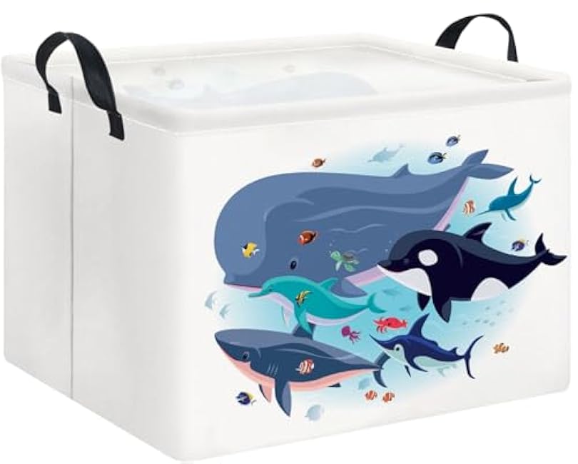 Rectangle Baksetball Print Storage Basket,Kid Toys Bin with Handles,Room Decor,Gift Basket(Basketball)