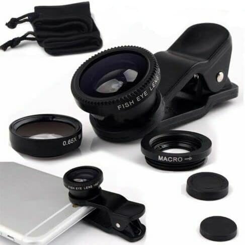Buy-Simplicity® 3 in 1 Phone Camera Lens Set | Universal 180 Degree Fisheye 0.67x Wide Angle & Super Macro Clip Lens Kit for Samsung iPhone iPad - for TIK Tok Video, Live Show, Video Chat, Vlog